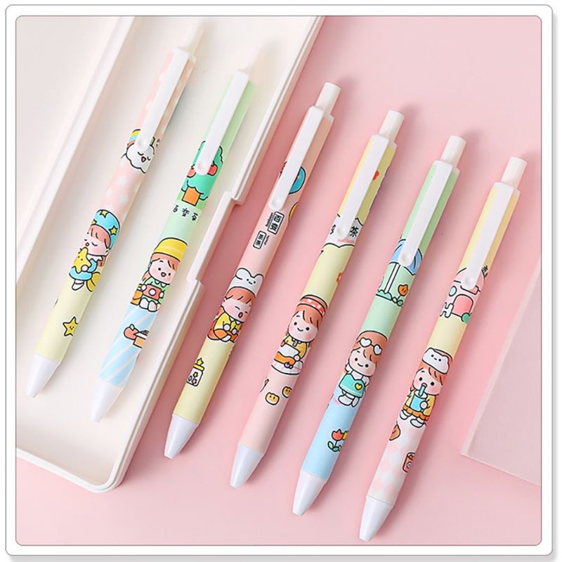 

GAEKOPEDIA || Pulpen Mekanik Karakter Girl Actyvity Pen Cute Pena Lucu Kartun Tinta Hitam