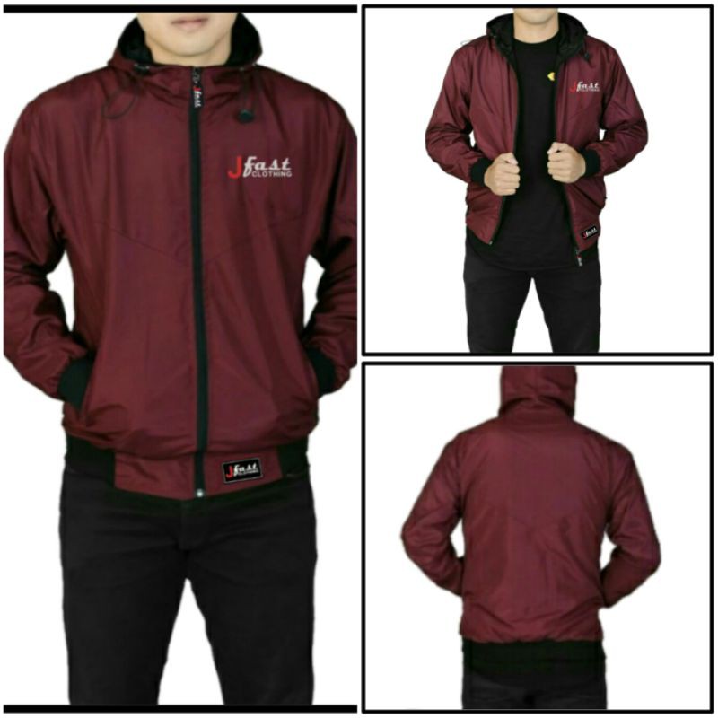 Jaket Parasut Pria Windrunner Jacket Running Jeket Outerwear Jaket Rolun Polos  | JFAST | Original