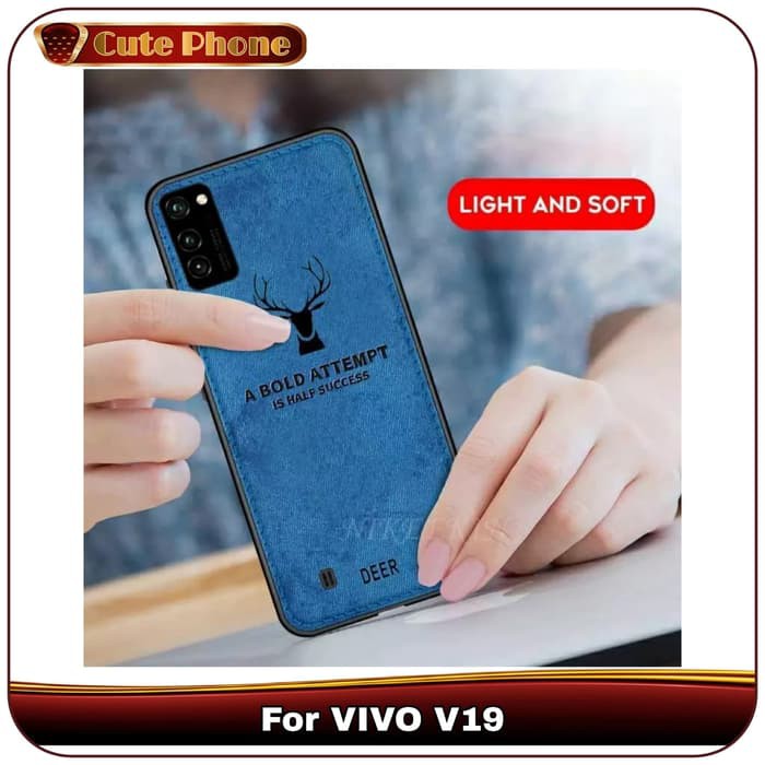 Casing Hard Soft Case VIVO V19 V 19 Rusa Best Quality Canvas Deer