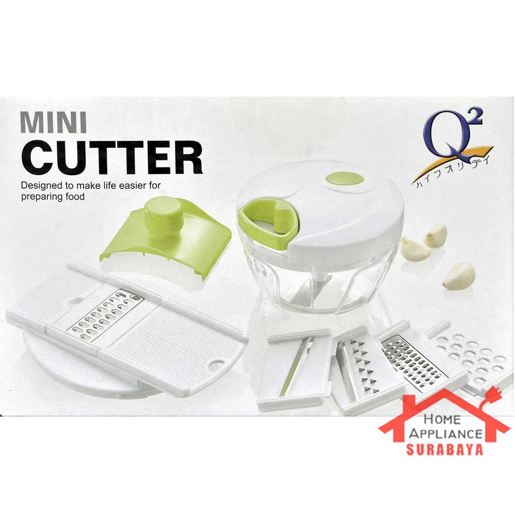 Mini Cutter Pemotong Serbaguna Parutan Blender Manual Mixer Pancacah Chopper Q2 P-202 / P202 / P 202