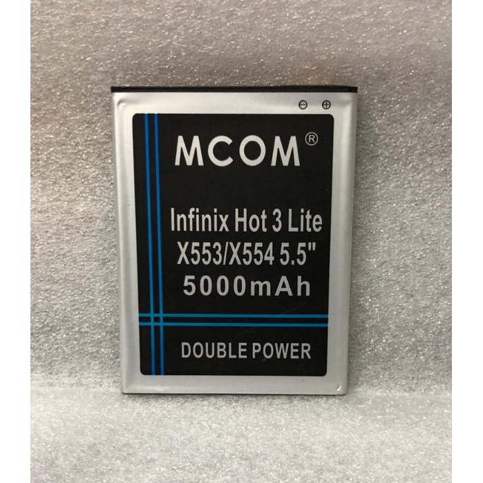 BATERAI DOUBLE POWER MCOM 5000 MAH INFINITE HOT 3 LITE X553 X554