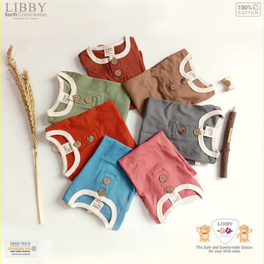 Libby Baby Flynn Romper Earth Color Pakaian Baju Kodok Jumper Segiempat Bayi Baru Lahir