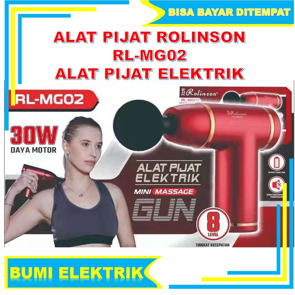 Mesin Alat Pijat Tubuh Alat Pijat Elektrik Mini Massage Gun Rolinson RL-MG02 / RL-MG01 30 Watt