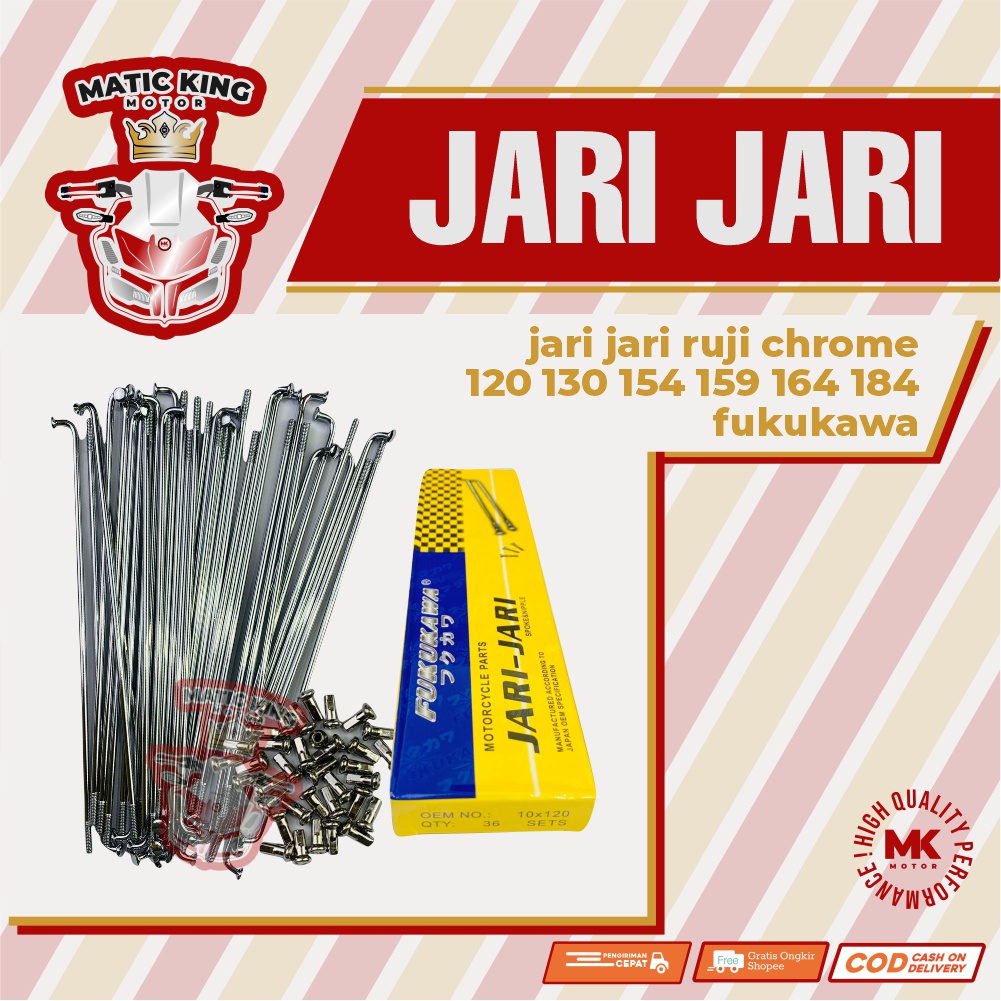 jari jari ruji chrome fukukawa ukuran 120 130 154 159 164  184