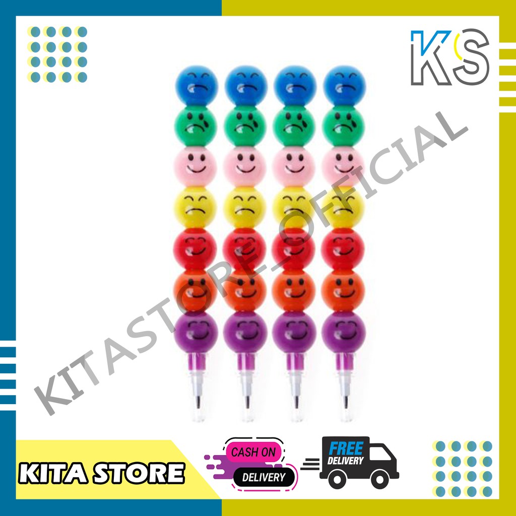 

KitaStore COD Pensil Warna Emoticon & Pensil / Rainbow Smiley Pencil / Stationary / Alat Tulis U57