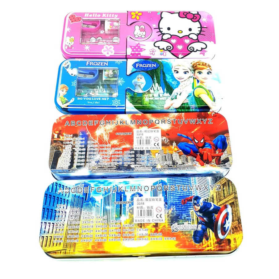

Tempat Pensil kaleng set 2 susun 5in1 Lucu