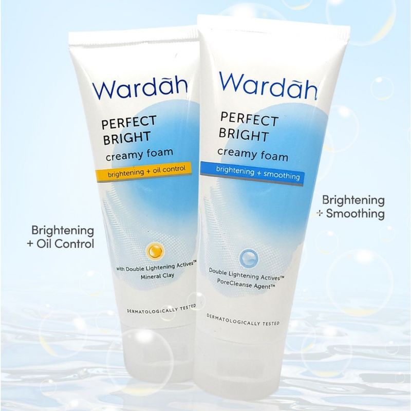 WARDAH PERFECT BRIGHT Creamy Foam 100ml, 50ml Brightening+smoothing , Oil Control