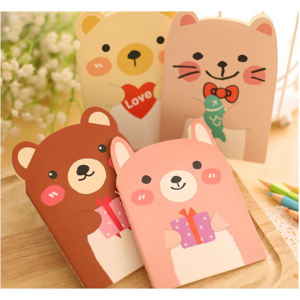 Notebook Mini BERUANG / Notes Mini HEWAN BERUANG / Buku Mini Karakter Kartun Animal BEAR