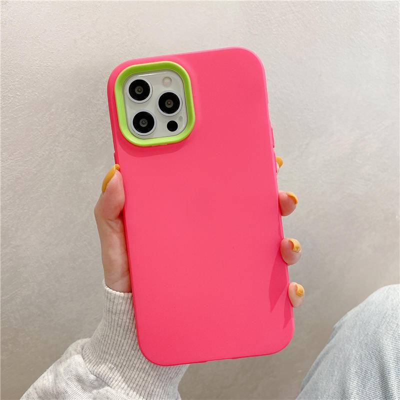 3 In 1 Soft Case Bumper Silikon Warna Permen Shockproof Cover Iphone 13 12 11 Pro Max X Xs Max