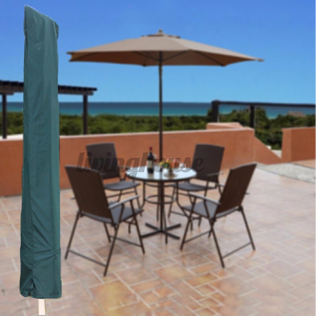 Large Garden Patio Parasol Umbrella Cover Green With Draw String Neck Cover Replacement Waterproof Shopee Indonesia