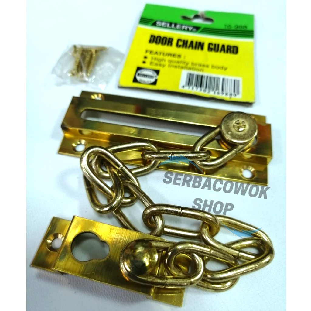 Grendel Rantai Kuningan Selot Pintu Door Chain Guard Sellery Termurah