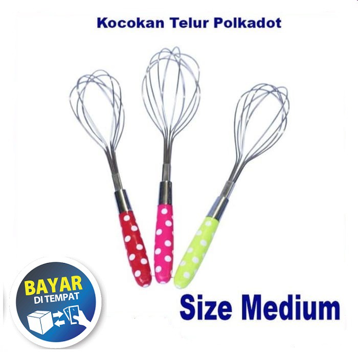 Better Beater Stainless Steel Alat Kocok Adonan Serbaguna Mixer 1pcs kocokan Telur Dan Kue Polkadot