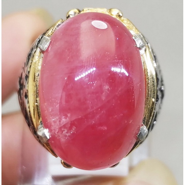Cincin batu Akik Asli Ruby Pink jumbo