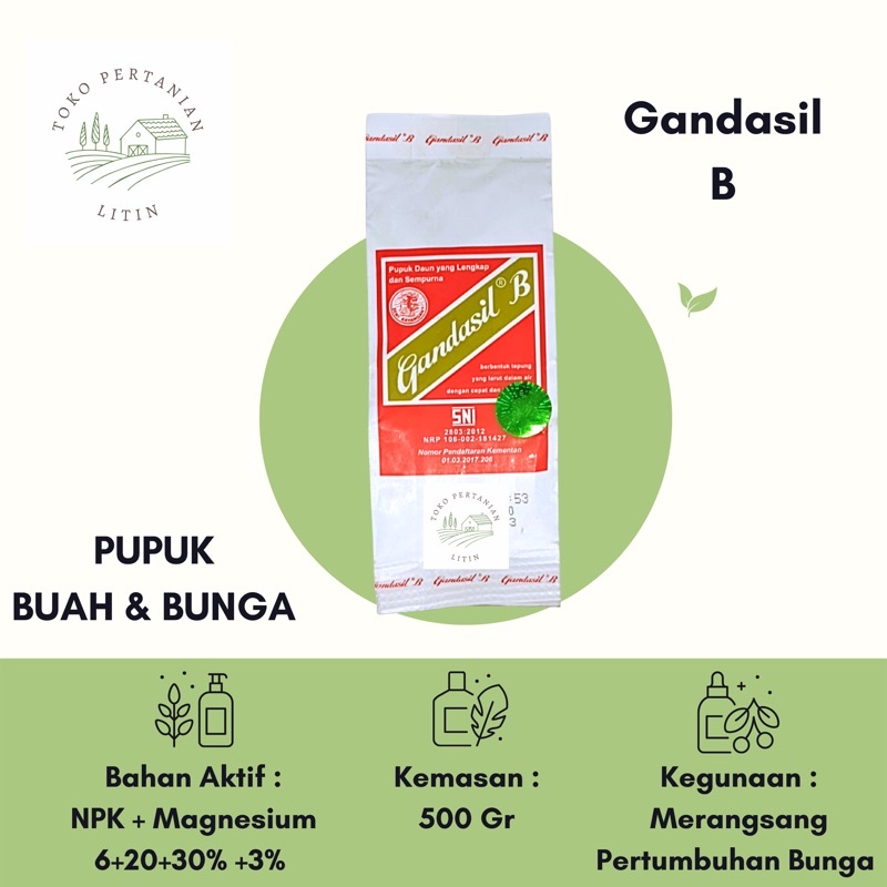 Jual Gandasil B - Buah 500 Gr (Pupuk Daun Lengkap) Untuk Masa Pembuahan ...