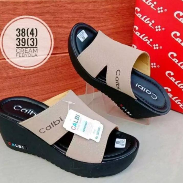 LANGSUNG ATC.. SANDAL WANITA CALBI MODEL TERBARU/SANDAL WEDGES CALBI MURAH TERLARIS
