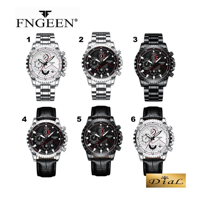 Jam tangan FNGEEN Original pria Luxury Full Steel Sport seiko Quartz arloji Waterproof Casual watch