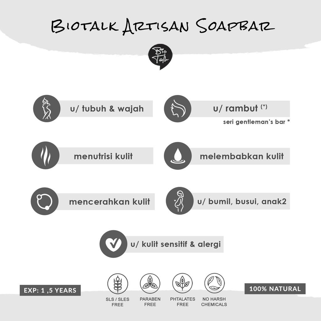 BioTalk Sabun Natural Herbal | Coffee Scrub | Kulit Normal | 120 gram