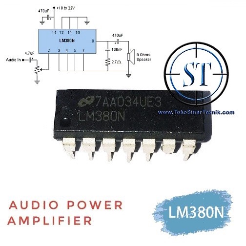 IC LM380N Dip 14 Pin High Quality LM 380N Asli Audio Power Amplifier LM380 N LM 380 380