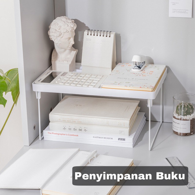 Rak Penyimpanan Lipat Serbaguna Meja Kantor Buku Storage Stationery Dekstop RT018