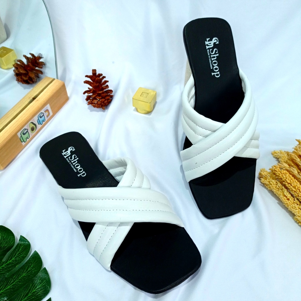 Sh Sendal Wanita Kekinian Deok Sun Puffy Slip Sendal