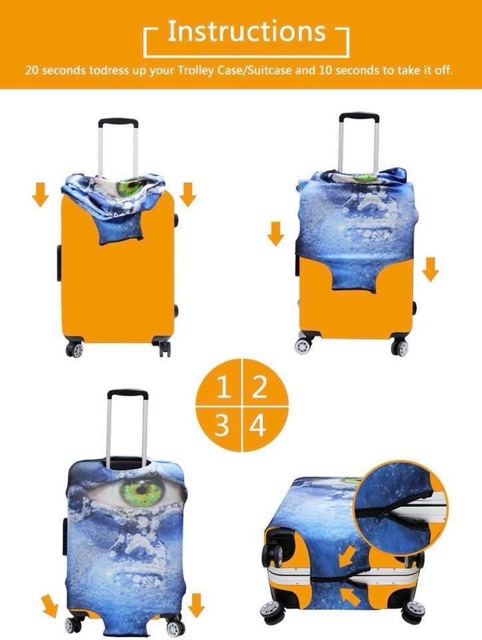 SMILE LUGGAGE COVER SARUNG KOPER