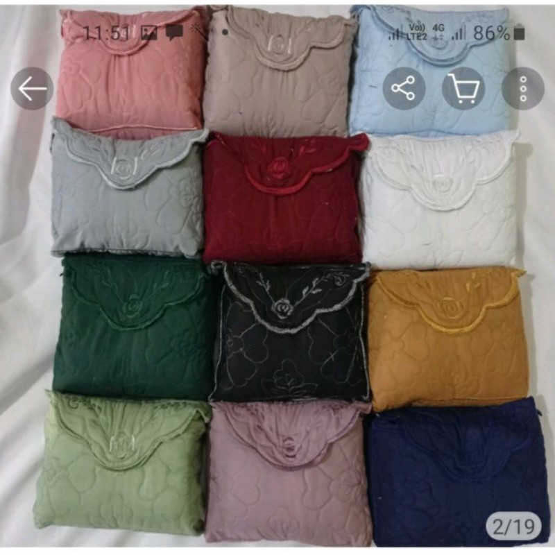 Mukena Dewasa katun Travel traveling terbaru Bordir Manual premium Tas