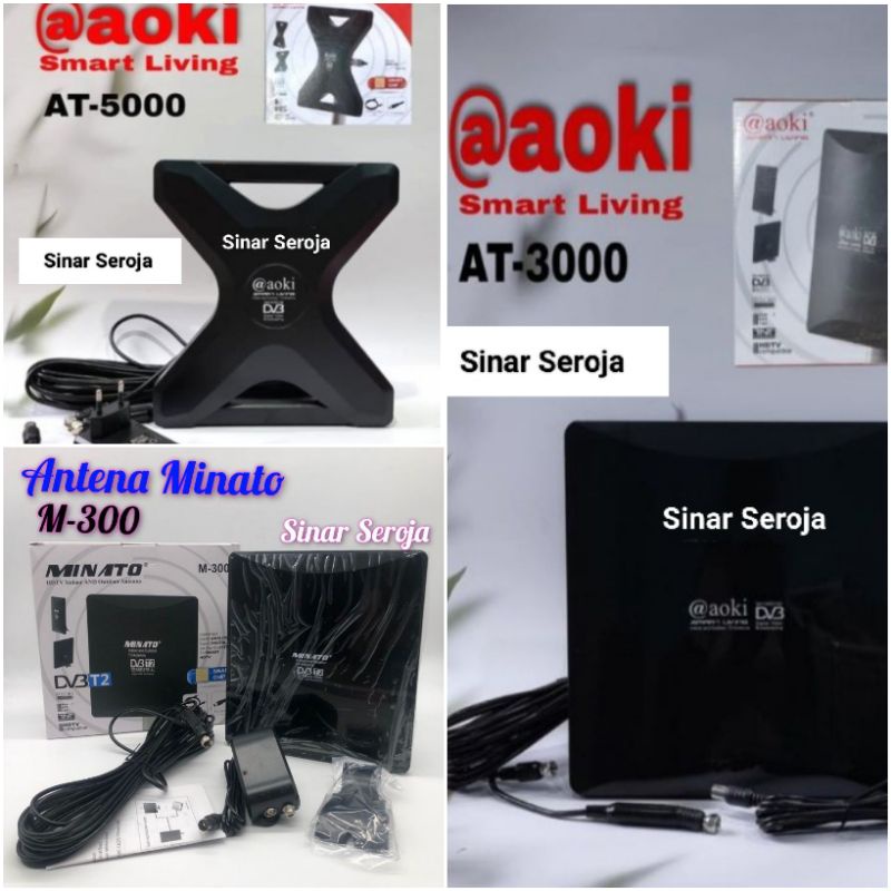 ANTENA 2 TV DIGITAL LUAR DALAM INDOOR OUTDOOR AOKI AT3000&amp;5000 / MINATO-300