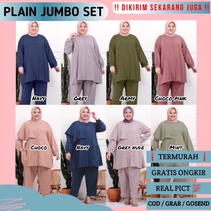 PLAIN JUMBO SET / ONE SET JUMBO / SETELAN RAYON