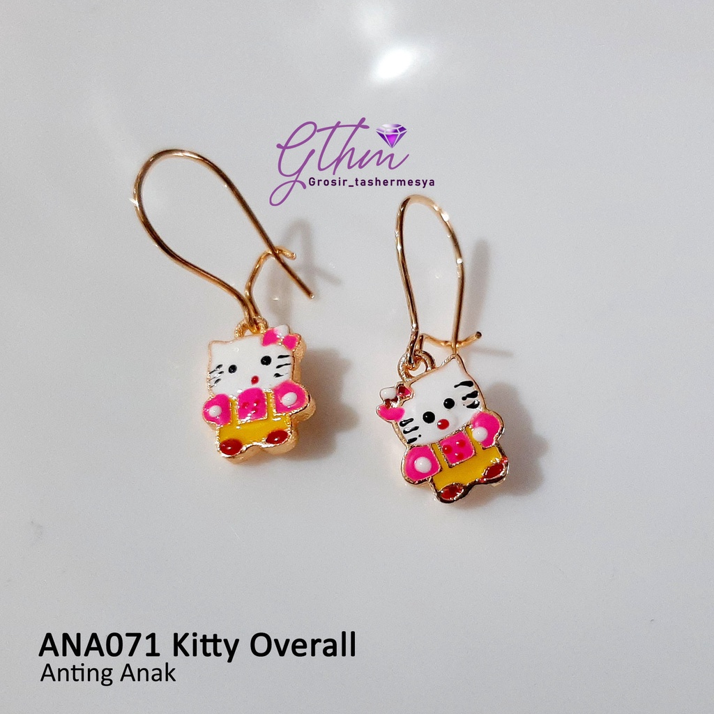 Anting Anak Kitty Overall Gold Plated Jewelry Perhiasan Fashion Import Kualitas Premium Anti Karat bisa dipakai sehari-hari ANA071