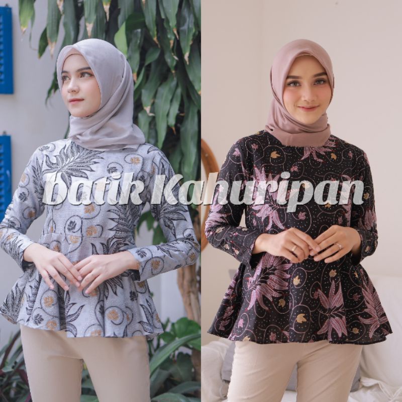 Batik Wanita Modern Blouse Batik Kerja Kantor Atasan Batik Wanita