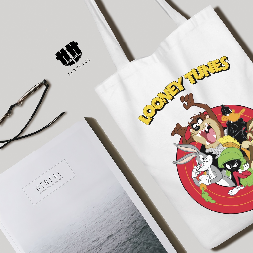 Tote bag Kanvas Original Lutte.Inc Totebag Laptop Tas Tote Wanita Looney Tunes Series