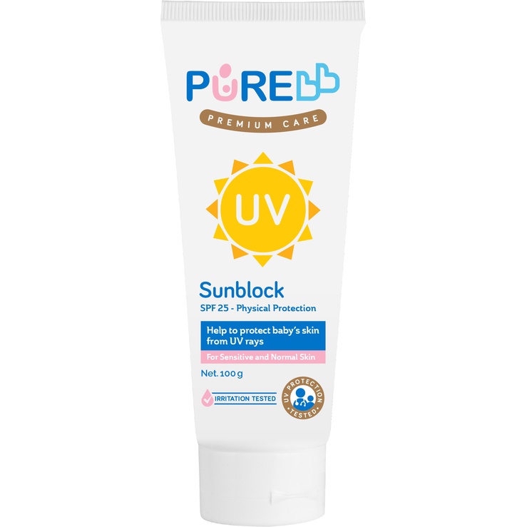 Pure Baby Sunblock SPF 25 Krim Perlindungan Matahari Sun Block 100g