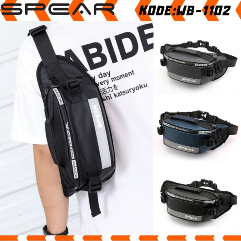 SPEAR Tas Selempang waistbag sling  Westbags weterproof nylon bag pria