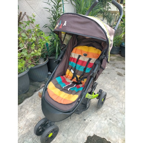 kereta dorong bayi / stroller bekas pliko milano hijau