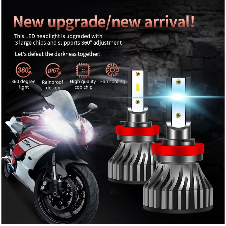 1PC Lampu Depan Sepeda Motor LED H4 H7 H11 H1 Lampu Lampu Kabut Lampu LED Lampu Depan Lampu Depan untuk Moto Lampu Sorot Putih 6000K 4300K 8000K