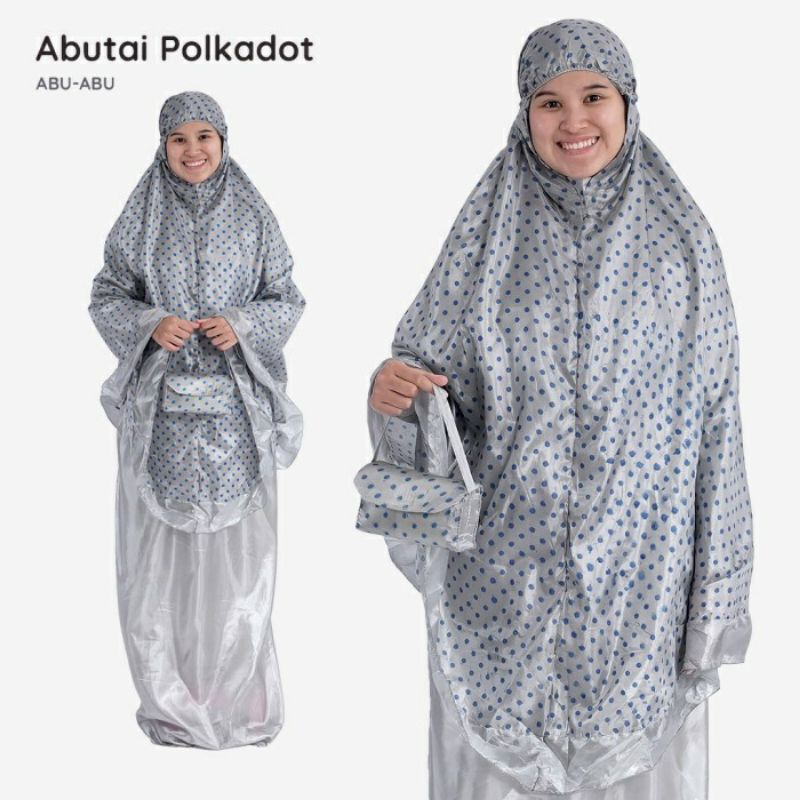 Mukena dewasa Abutai Polkadot kombinasi