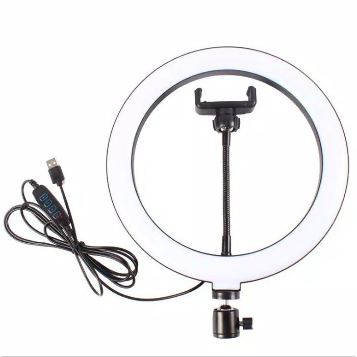 Original Ring Light 26cm + Tripod 2m - Lampu Makeup - Lampu Selfie Vlog Tiktok