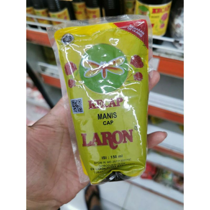 

Kecap Manis Kedelai Cap Laron Asli Tuban 150 ML 150Ml kental Manis