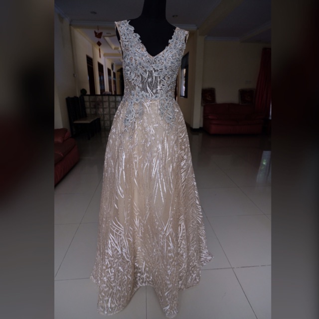 Dress pesta blink gold silver