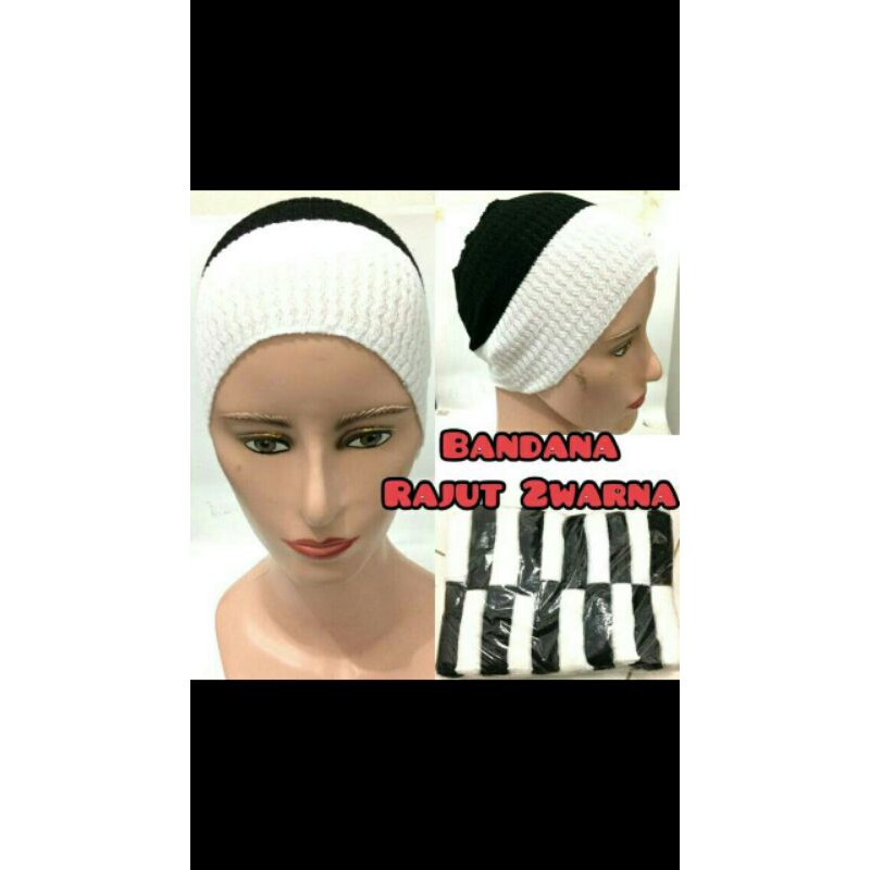 ciput rajut 2 warna Khusus Hitam Putih
