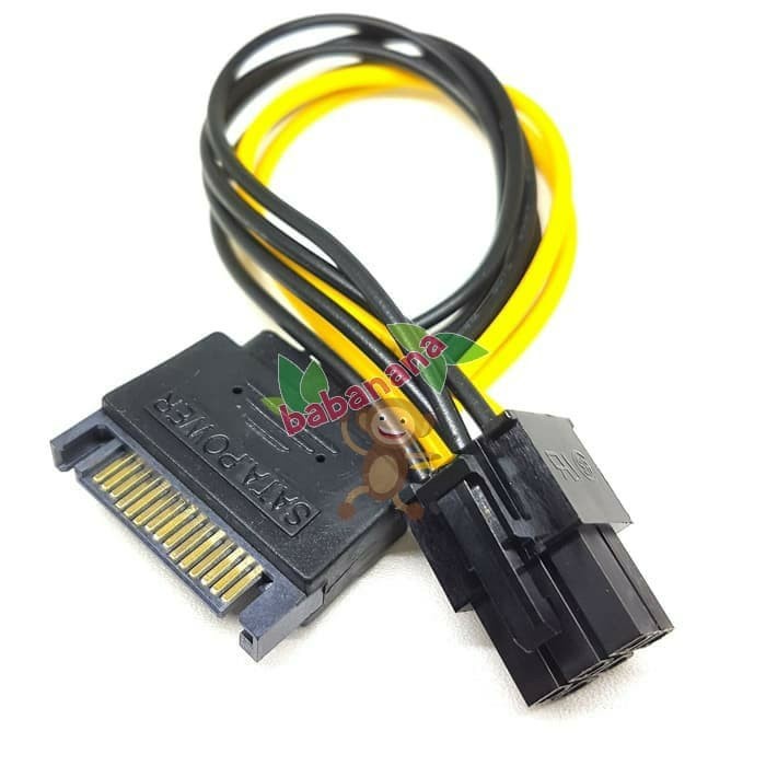 Kabel Power Sata to 6 Pin Male VGA Cable Konverter Converter