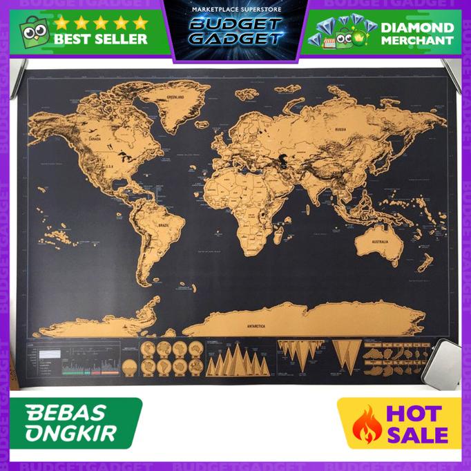 Poster Peta Dunia Hiasan Dinding