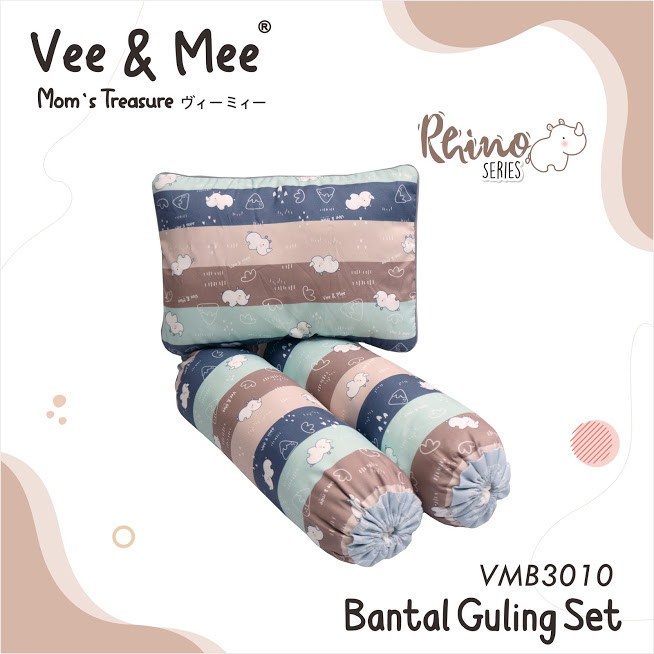 Vee &amp; Mee Bantal  Guling Bayi Set Anti Bakteri Rhino Series -  VMB 3010