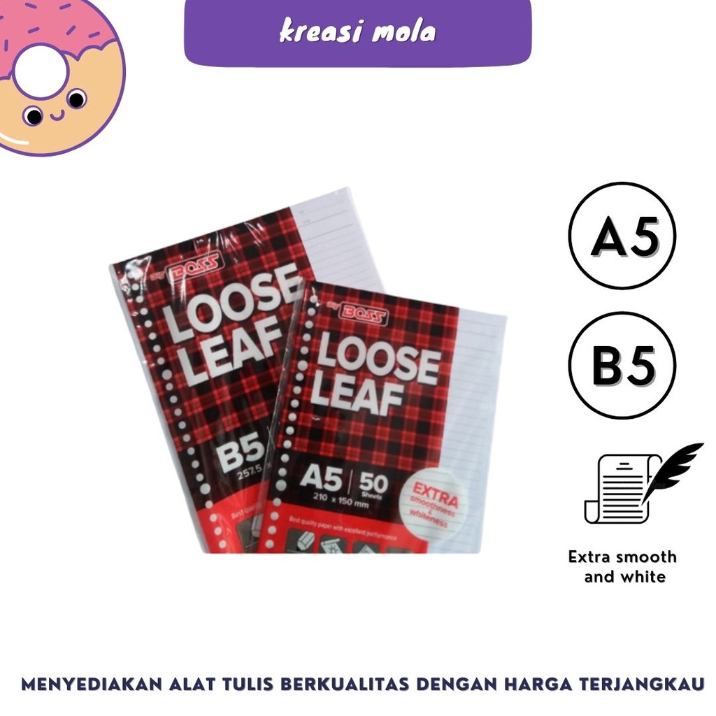 

Refill Isi Kertas Binder Loose Leaf A5 dan B5 Bergaris Big boss