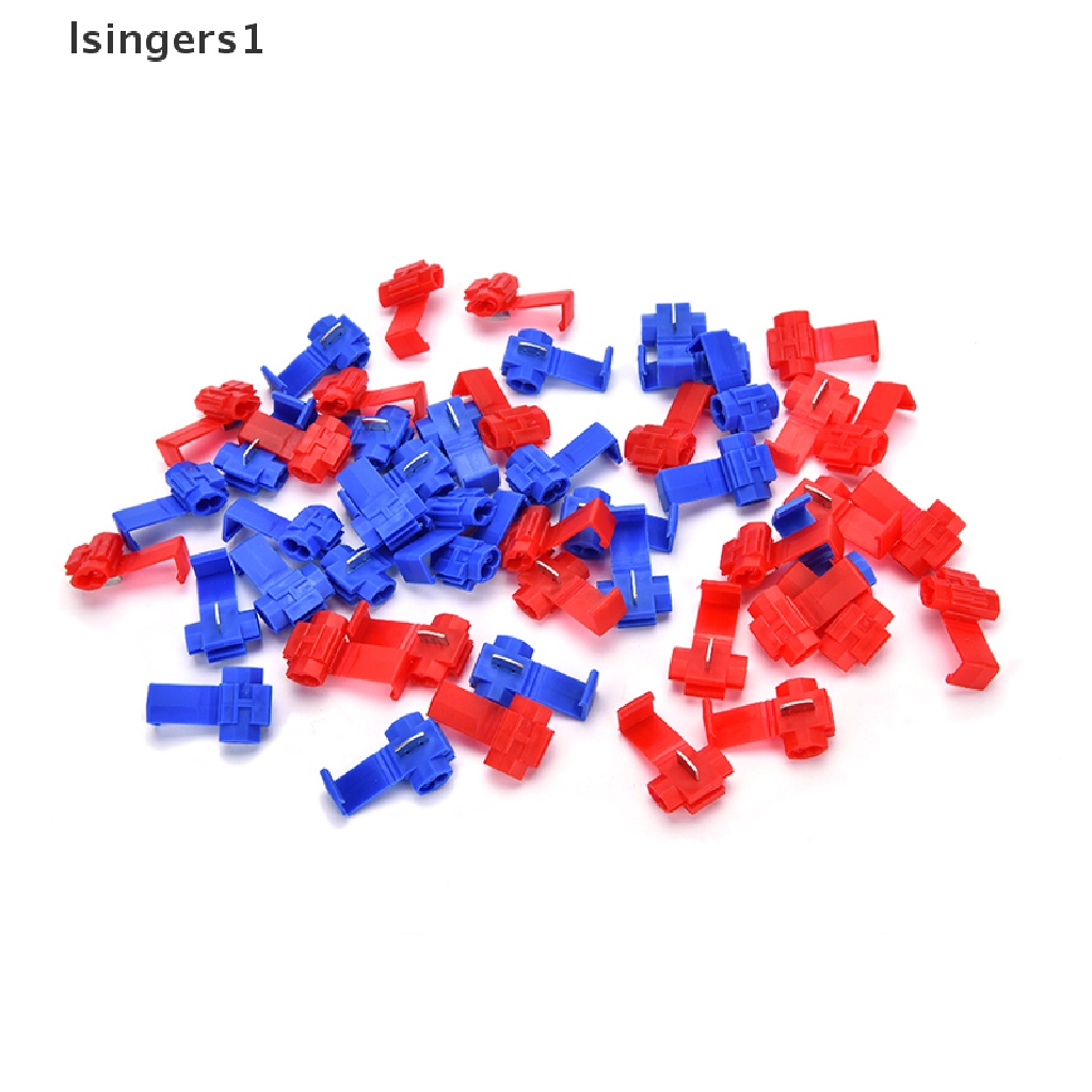 (lsingers1) 50pcs Konektor Terminal Kabel Model Snap On Warna Merah / Biru