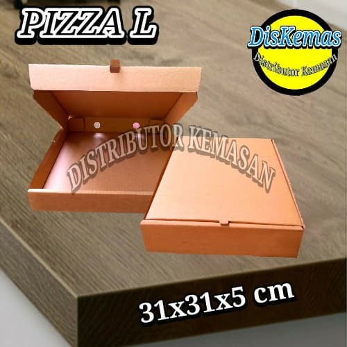 

KOTAK KARDUS PIZZA COKLAT POLOS LARGE 31x31x5 cm BOX PIZZA