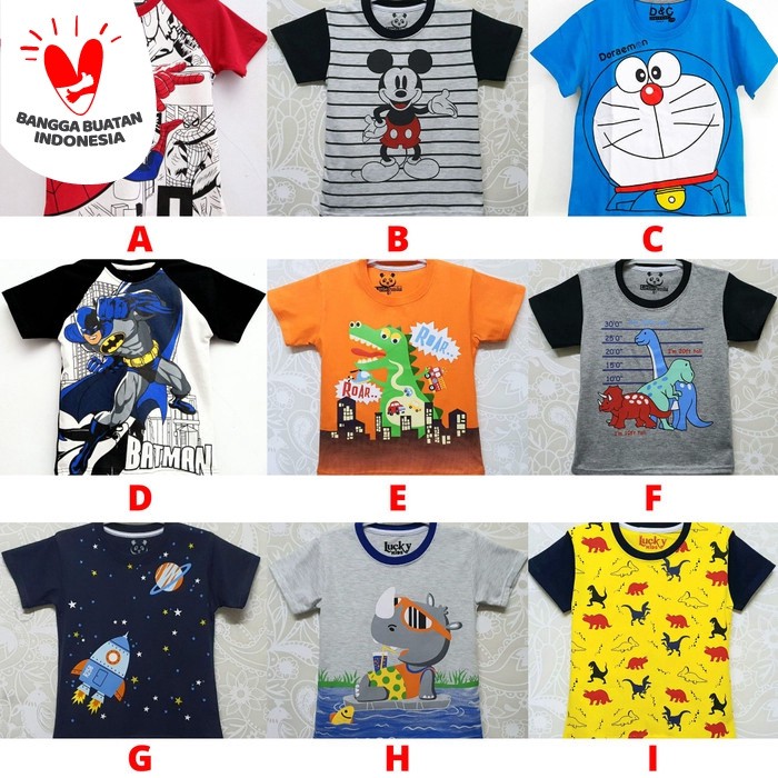 FAA001 Baju Kaos Atasan Anak Laki Laki FULL PRINT | Kaos Anak Grosir Murah