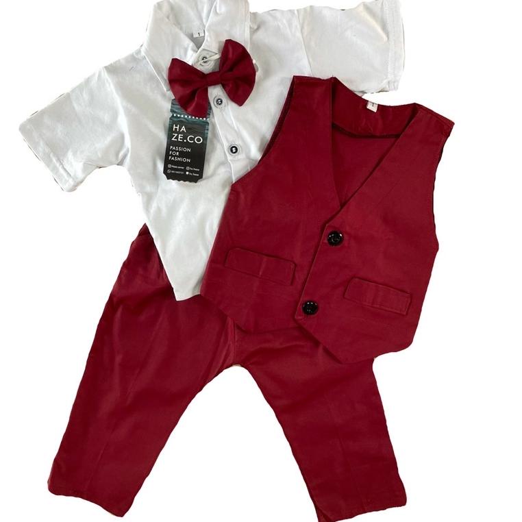 レ Setelan jas formal baju anak bayi 3 bulan - 5 tahun lucu murah rompi grosir pesta ulang cowok vest