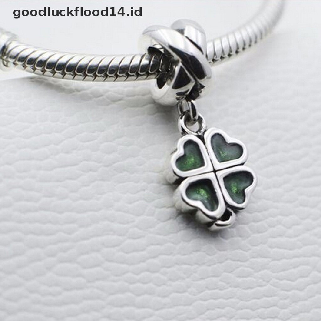 [OOID] 1 pc Lucky Clover Pendant Beads Charms Fit European Style Bracelet Necklace ID