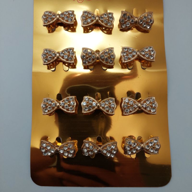 BROS DAGU Kecil Hijab Jilbab Aksesoris Wanita Muslim Cantik Full Mata Bros dagu murah.-Kuning A